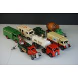 Seven original Triang Minic tin plate clockwork models to include Minic Dairies Tanker, British Road