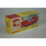 Boxed Dinky 108 Joe 90 Sam's Car diecast model in pale blue, with inner display stand, lapel badge