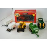 Boxed Britains Massey Ferguson 6270 Tractor with Loader, missing insert. Plus 7 x playworn