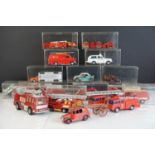 Group of 35+ loose diecast vehicles, mostly fire service related, to include Matchbox, Solido,