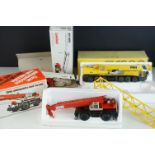Three boxed 1/50 diecast construction models to include NZG 318 HSP8060 Hydraulic Crane Link Belt,