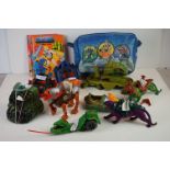 10 x playworn Mattel He-Man Masters of the Universe vehicles and mounts to include Battle Cat with