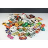 Collection of play worn Matchbox diecast models, featuring Superfast examples