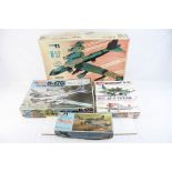 Three 1:48 scale boxed Monogram unbuilt plastic model kits to include AT-6 Texan, Messerchmitt Me