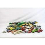 Collection of mid 20th C play worn diecast models to include many Dinky commercial examples,