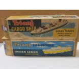 Two boxed Tri-ang electric powered model ships, MS Ocean Trader 436S & RMS Orcades 434S, boxes and