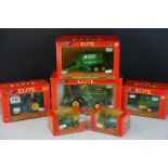 Six boxed Britains 1:32 scale diecast Elite John Deere models, to include 40555 455 Garden Tractor
