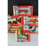 Six boxed Britains 1:32 scale farming machines/implements, to include 9534 Krone Round Bale Wagon,