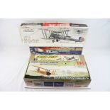 Four boxed unbuilt model aircraft to include Mercury de Havilland Tiger Moth, Gebhart Albatros E