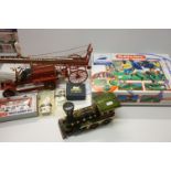 Selection, to include Subbuteo France '98 set, 1914 Dennis Fire Engine plastic model, hand made