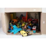 Collection of 66 vintage playworn diecast and plastic models to include Matchbox Lesney, Tonka, etc