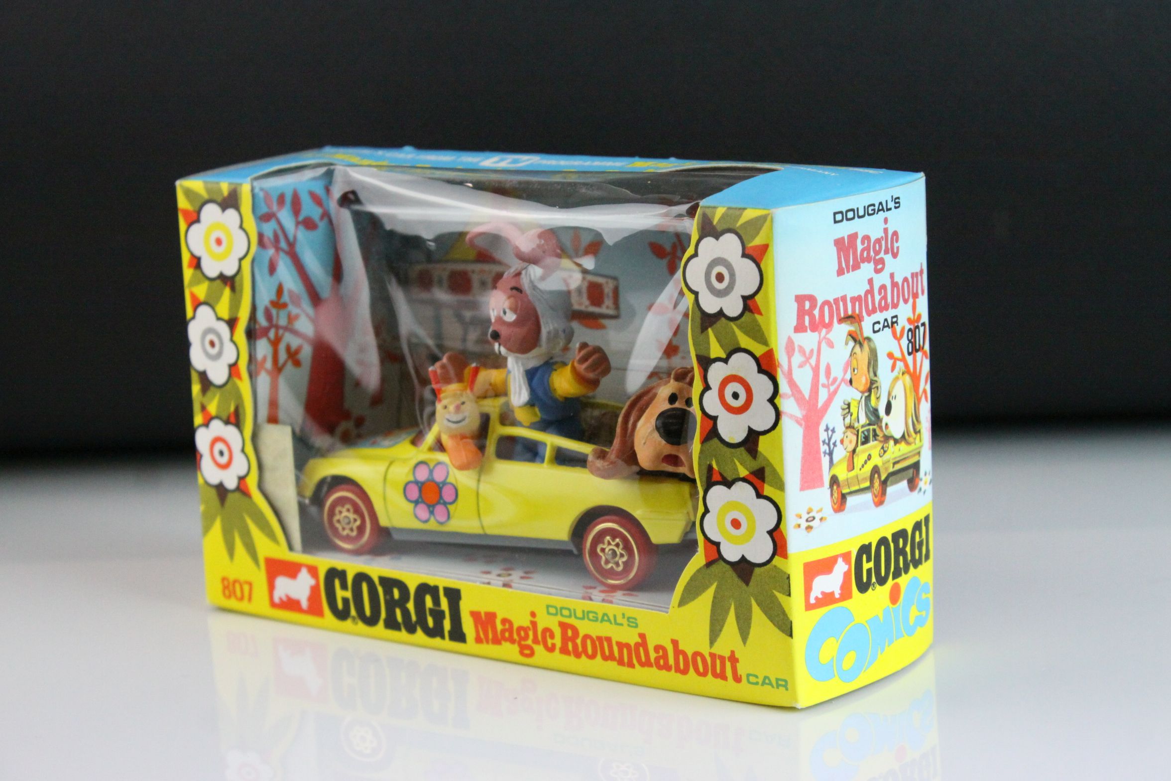 Boxed Corgi 807 Dougal's Magic Roundabout Car in excellent condition with unused sticker sheet, - Image 3 of 11