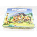Boxed Playmobil 'Horse and Pony Ranch (3120), box is opened and appears complete.