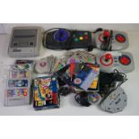 Retro Gaming - Super Nintendo SNES Console and controller, 2 x Angler controllers, 2 x Quickshot