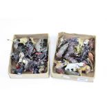 Quantity of mid 20th C play worn Britains metal figures featuring zoo animals and soldiers (two