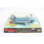 Boxed Dinky 106 Thunderbirds Thunderbird 2 & 4 diecast model, near mint and appearing unopened,