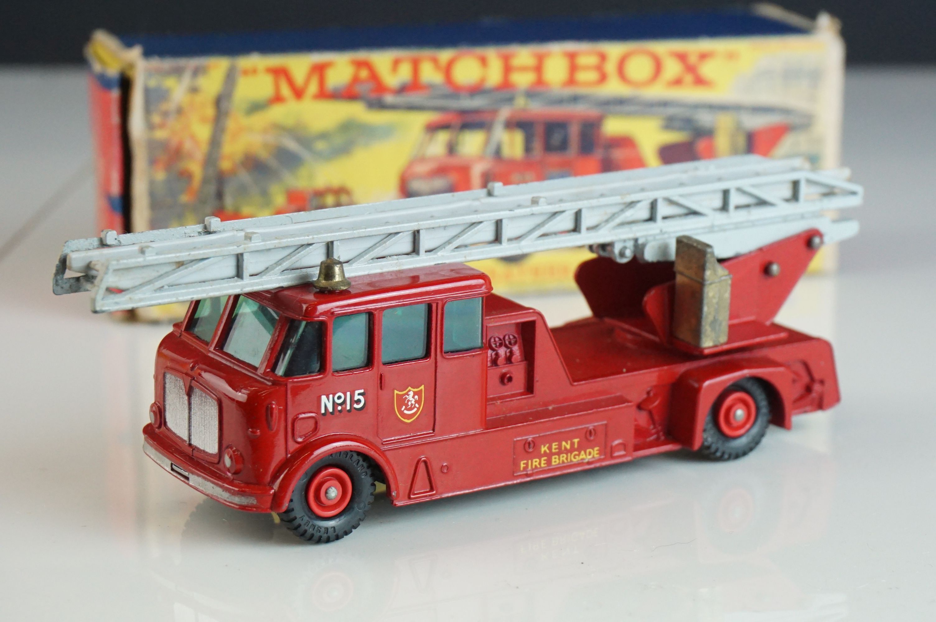 Boxed Matchbox K15 King Size Merryweather Fire Engine diecast model in vg condition with minimal - Image 2 of 8