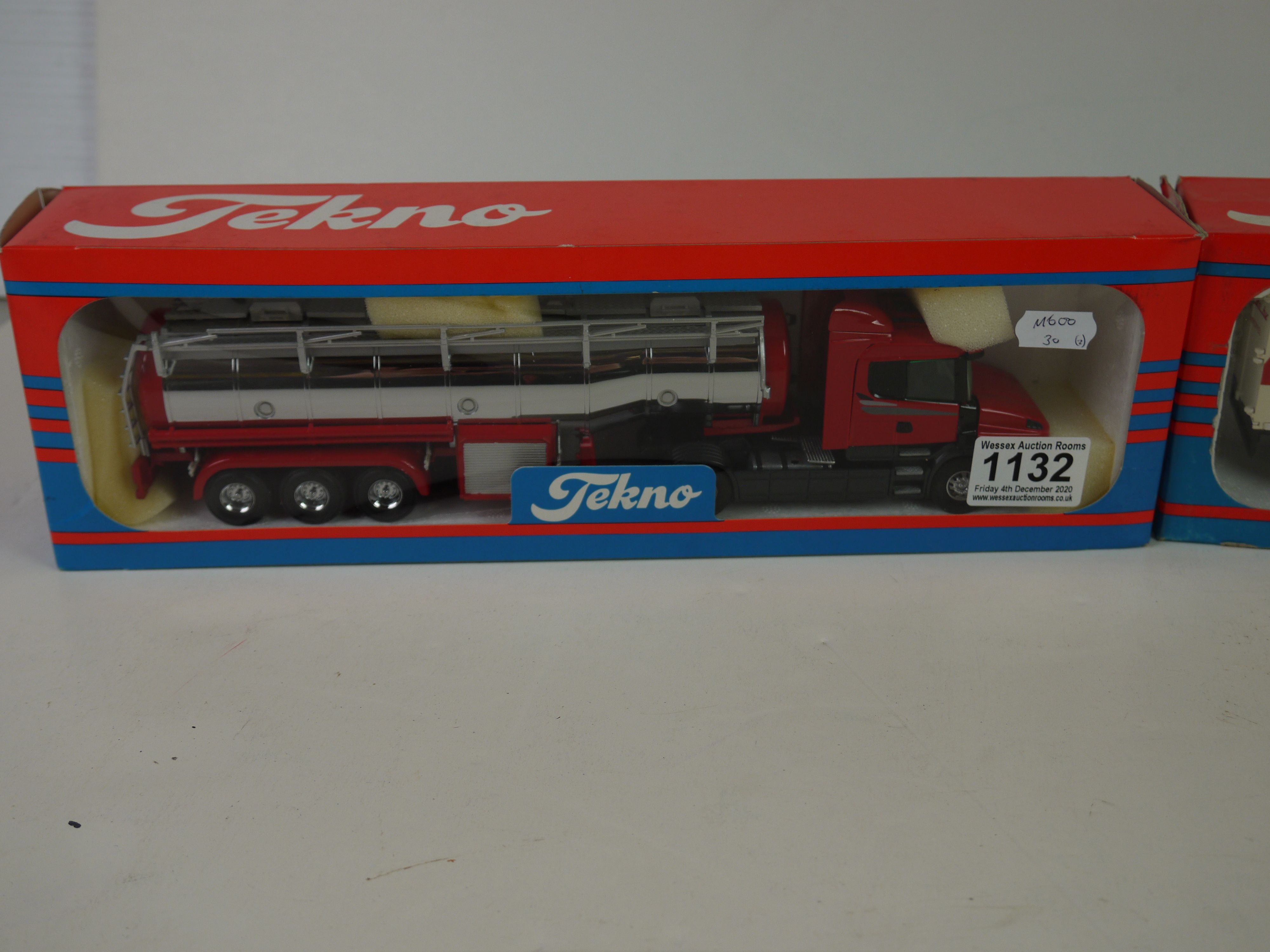 Two boxed 1/50 Tekno diecast haulage models featuring 1593152 Scania (excellent box) and Scania - Image 2 of 3