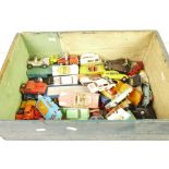 Large quantity of mid 20th C play worn diecast models to include Corgi, Dinky and Matchbox featuring