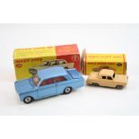 Boxed Dinky 136 Vauxhall Viva in metallic blue (diecast vg, box missing end flap) and a boxed