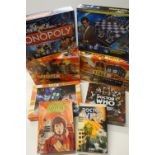 Five Doctor Who related board games to include The Electronic Board Game, Monopoly, DVD Board