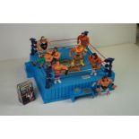 Original Hasbro WWF Wrestling Ring plus 8 x Playworn Hasbro WWF action figures to include Jake the