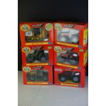 Six boxed Britains 1:32 tractors/commercial vehicles, to include 09453 JCB 1CX Skid Steer, 00038