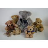 Eigth vintage soft toys to include 3 x Steiff miniatures, Salco Bear, Cheeky Chums Bear, 2 x Kenleys