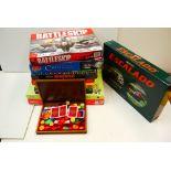 Nine board games to include MB Battleships, Chad Valley Escalado, Spears Scrabble, Matteo