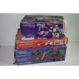 Three boxed G1 Transformers to include Jetfire, Galvatron & Scorponok, tatty boxes and unchecked for