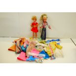 Two original Hong Kong Sindy dolls with clothing and accessories, both appearing vg, with some