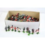Large quantity of mid 20th C metal figures and soldiers to include Britains and Jo Hill Co,
