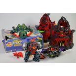 Boxed Mighty Max Dragon Island playset (tatty box), plus 2 x Skull Mountains, Magus and Dread Star