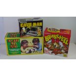 Three boxed games to include Grandstand Cave Man, Waddingtons Bombshell & Ideal My Dog Has Fleas,