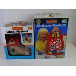 Two boxed Matchbox play sets to include School Playboot and Mushroom Playhouse, both complete and