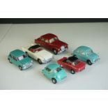 Six Triang Spot diecast models to include MBW Isetta, Sunbeam Alpine, Austin Seven, Armstrong