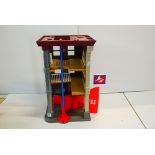 Playworn Kenner The Real Ghostbusters Firehouse, with, sign, pole, Ghost Trap and Containment Unit.