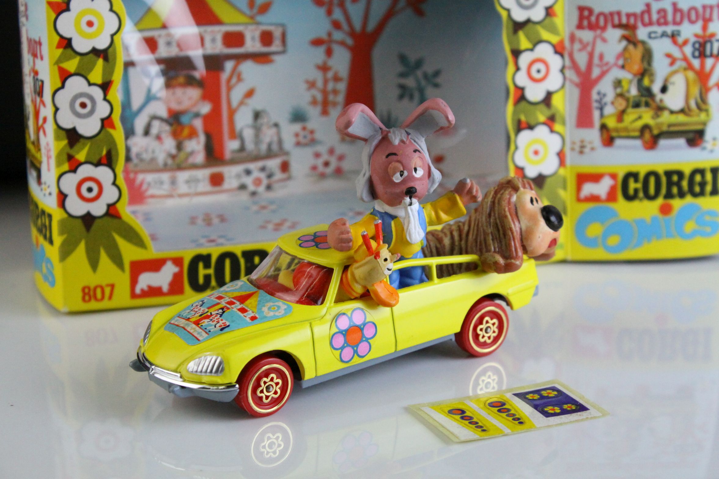 Boxed Corgi 807 Dougal's Magic Roundabout Car in excellent condition with unused sticker sheet, - Image 6 of 11