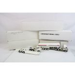 Six boxed Conrad diecast model haulage vehicles to include Silver Freightliner Tanker, Black Low Boy