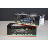 Two boxed / cased 1/43 Brumm Maserati 250F diecast models to include R136 & 136B, both excellent