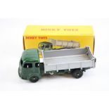 Boxed French Dinky 33B Benne Basculante Simca Cargo with green cab and chassis and grey tipper