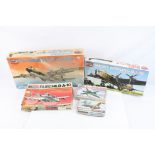Five boxed unbuilt plastic model kits to include Airfix 090010 Hercules, Airfix Stirling B.1/111,
