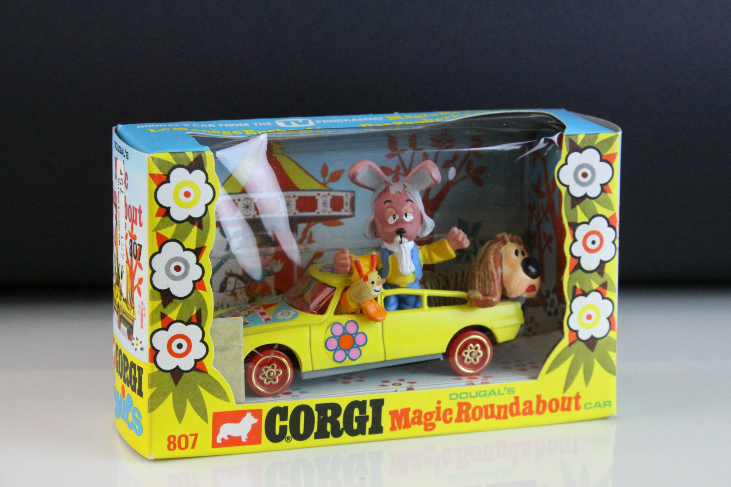 Boxed Corgi 807 Dougal's Magic Roundabout Car in excellent condition with unused sticker sheet, - Image 2 of 11