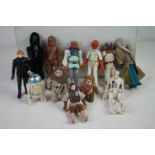 Star Wars - 12 x playworn original Kenner Star Wars action figures to include Darth Vader, Luke