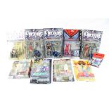 Ten assorted carded TV and film related action figures to include 3 x Witchblade, Rising Stars,