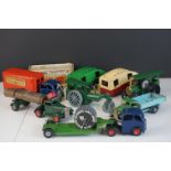 Eight original Triang Minic tin plate models to include Steam Roller, commercial vehicles, Ddelivery