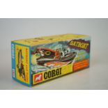Boxed Corgi 107 Batman Batboat and Trailer model complete with both Batman & Robin figures, Corgi