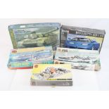 Three boxed Airfix plastic model kits to include 1:600 scale 04212 HMS Belfast, 1:600 scale 05205