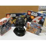 Four Lego Star Wars sets to include 7930 Bounty Hunter Assault Gunship, 7931 Jedi T-6 Shuttle,