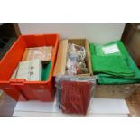 Subbuteo - large selection of mostly unboxed accessories to include floodlights, 30+ pitches, goals,